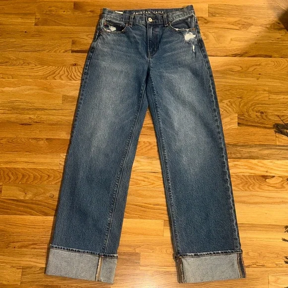 American Eagle Women’s Stovepipe Wide Leg Jeans sz 0 - Picture 5 of 15